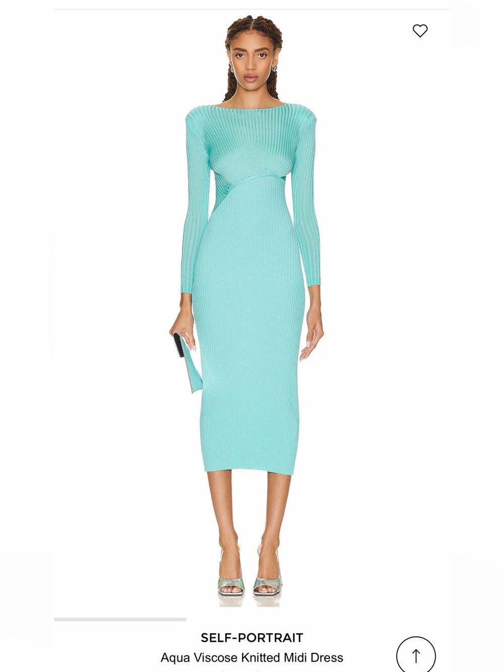 EUC Self-Portrait Aqua Ribbed Viscose Knit Midi - Small
